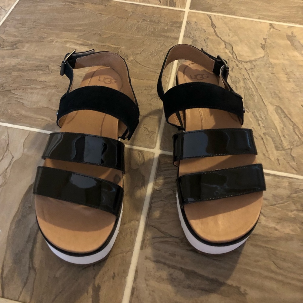 UGG platform leather sandals